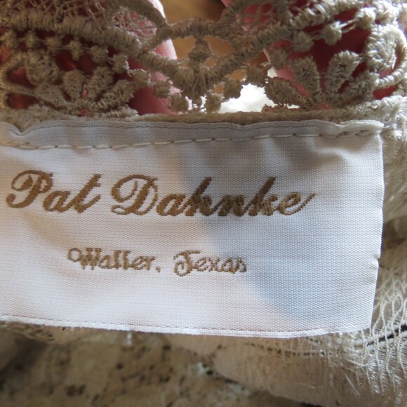 Pat Dahnke Handmade Ivory/Tan Lace Cardigan Kimono BeadedTexas Luxury One Size - Picture 11 of 11